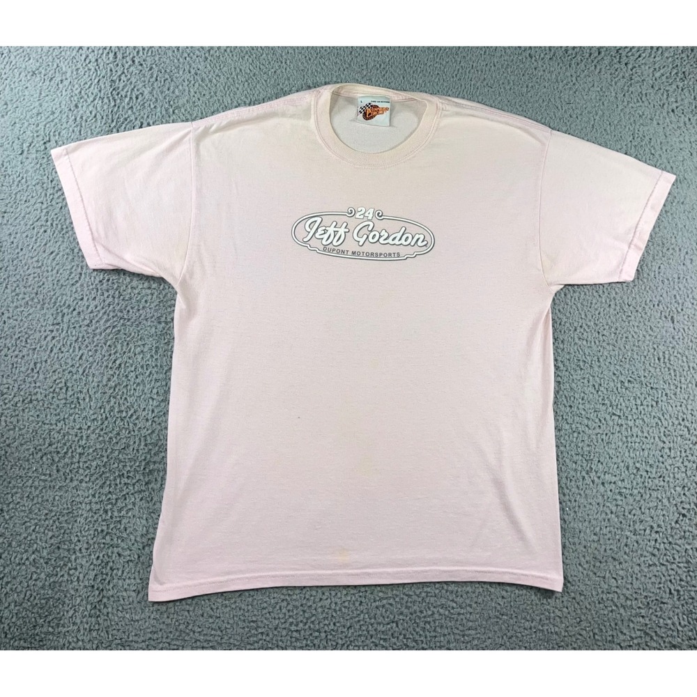 VTG Winner's Circle Jeff Gordon T-Shirt Men L Pink DuPont Motorsports 24 Graphic